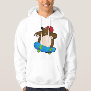 Mole as Skater with Skateboard & Helmet Hoodie