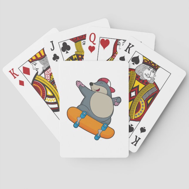 Mole as Skater with Skateboard Playing Cards (Back)
