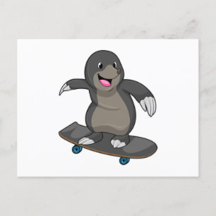 Mole as Skater with Skateboard Postcard