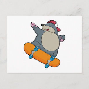 Mole as Skater with Skateboard Postcard