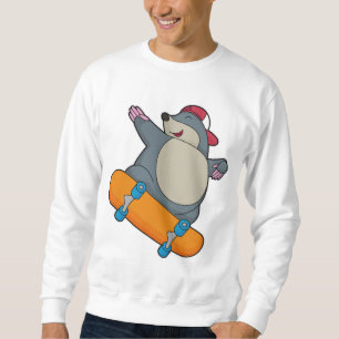 Mole as Skater with Skateboard Sweatshirt
