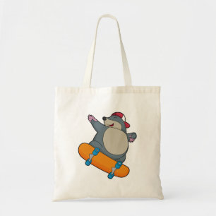 Mole as Skater with Skateboard Tote Bag
