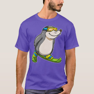 Mole as Skier with Skis Ski goggles T-Shirt