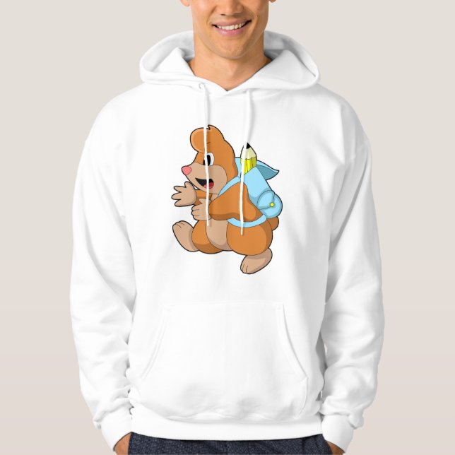 Mole as Student with Backpack Hoodie (Front)