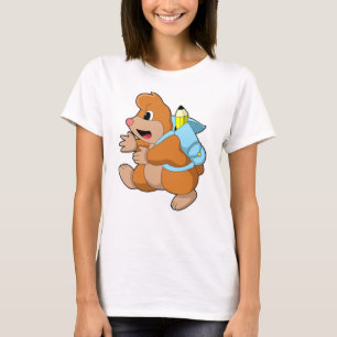 Mole as Student with Backpack T-Shirt