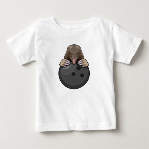 Mole at Bowling with Bowling ball Baby T-Shirt
