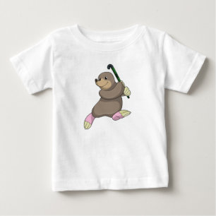 Mole at Hockey with Hockey bat Baby T-Shirt