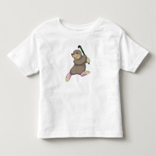 Mole at Hockey with Hockey bat Toddler T-Shirt
