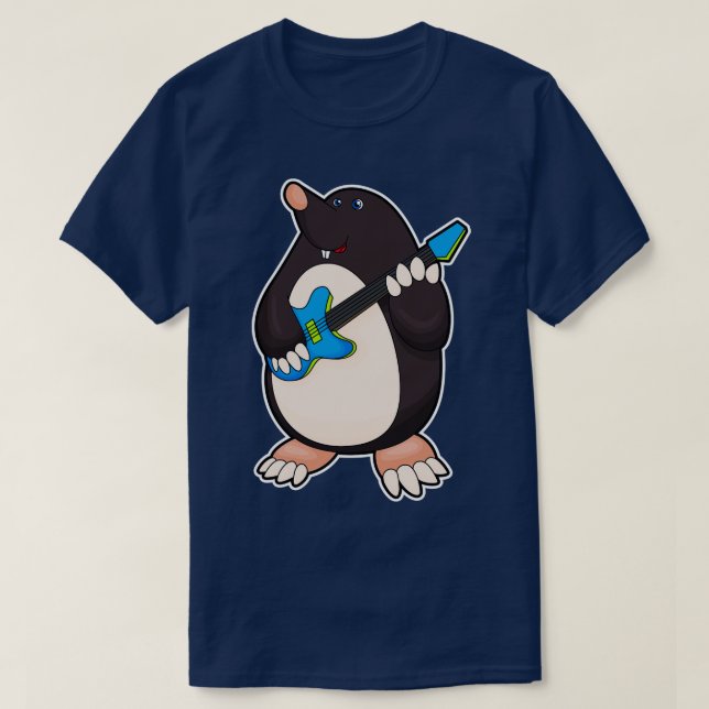 Mole at Music with Guitar T-Shirt (Design Front)