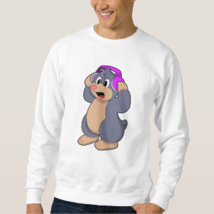 Mole at Music with Headphone Sweatshirt