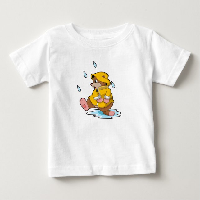 Mole at Rain with Raindrops Baby T-Shirt (Front)