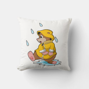 Mole at Rain with Raindrops Cushion