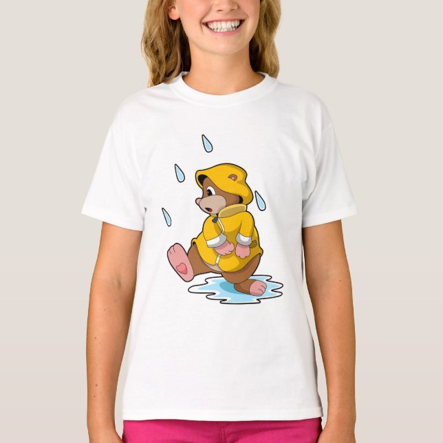 Mole at Rain with Raindrops T-Shirt (Front)