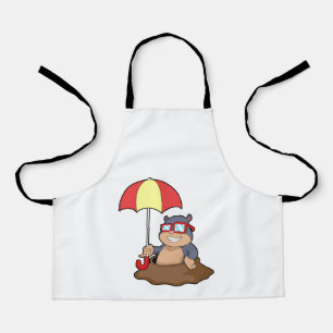 Mole at Raining with Umbrella Apron