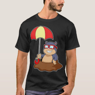 Mole at Raining with Umbrella T-Shirt