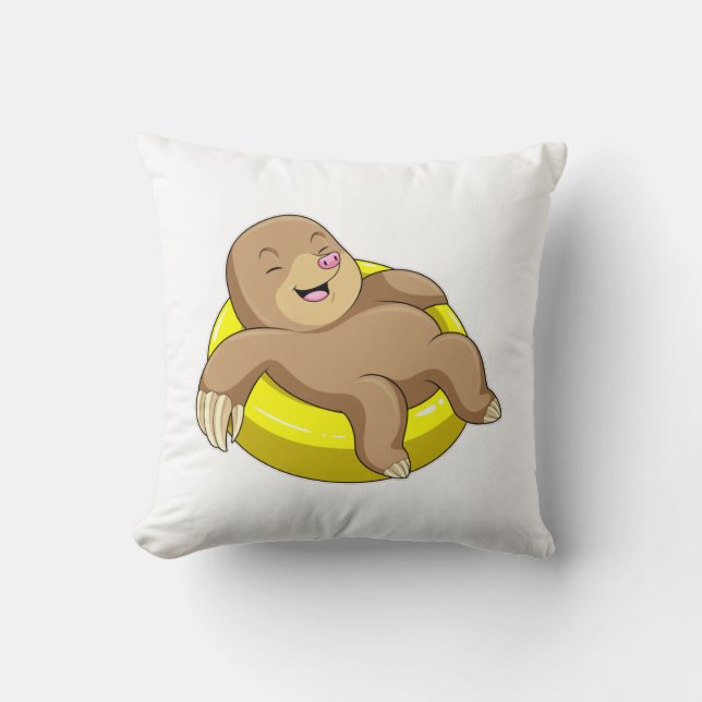 Mole at Swimming with Lifebuoy Cushion (Front)