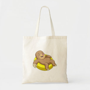 Mole at Swimming with Lifebuoy Tote Bag
