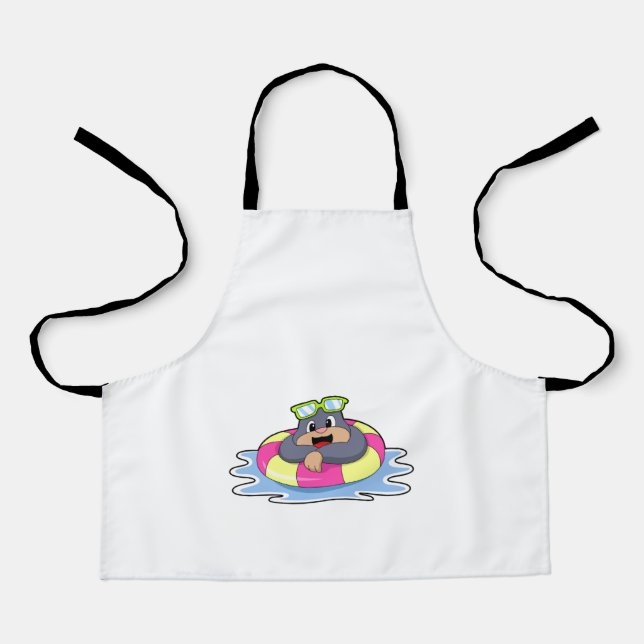 Mole at Swimming with Swim ring.PNG Apron (Front)