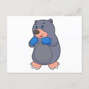 Mole Boxing Boxer Boxing gloves Postcard