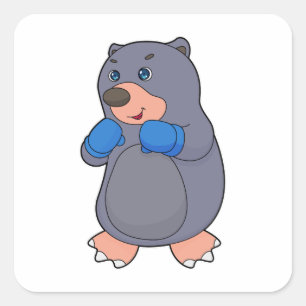 Mole Boxing Boxer Boxing gloves Square Sticker
