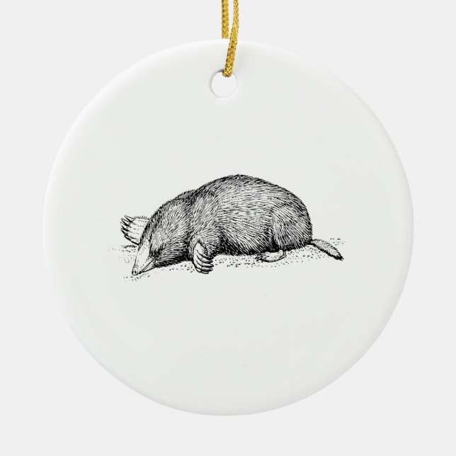 Mole Ceramic Tree Decoration (Front)