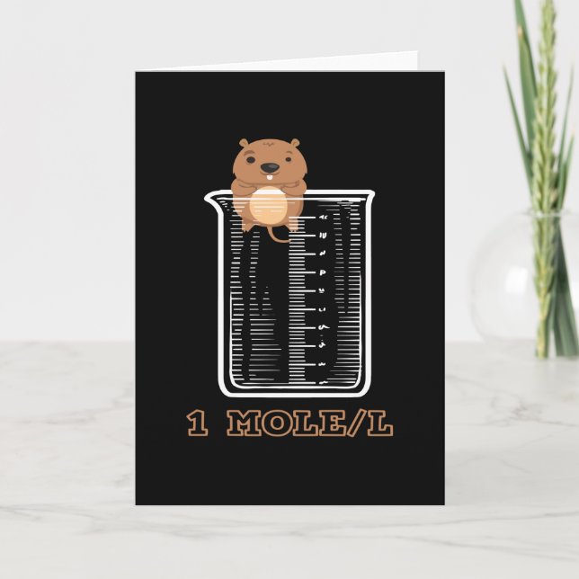 Mole Chemistry Cute Science Card (Front)