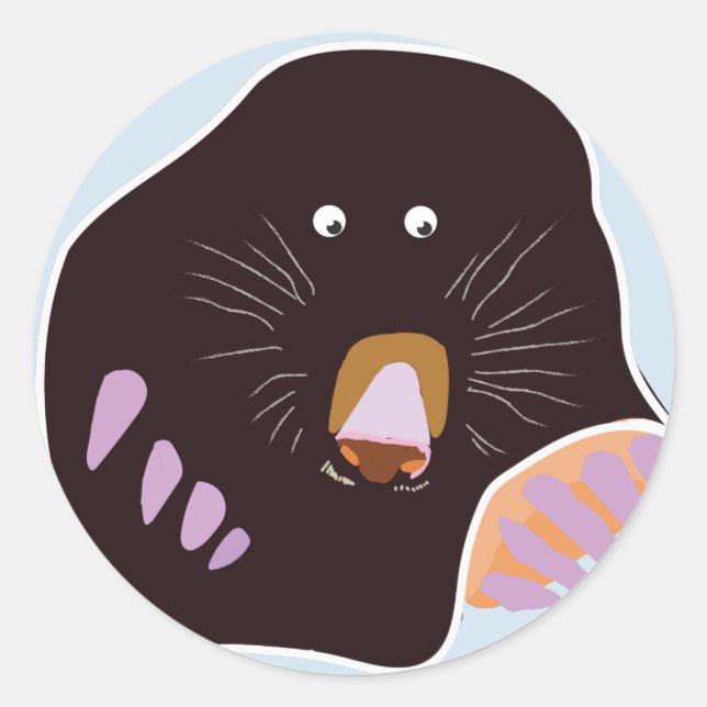 Mole Classic Round Sticker, Glossy Sticker (Front)