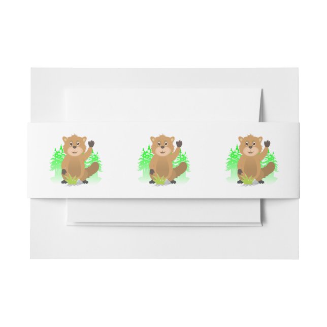 Mole clipart invitation belly band (Front Example)