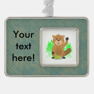 Mole clipart silver plated framed ornament