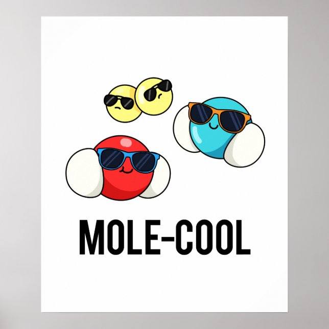 Mole-Cool Funny Molecule Pun  Poster (Front)