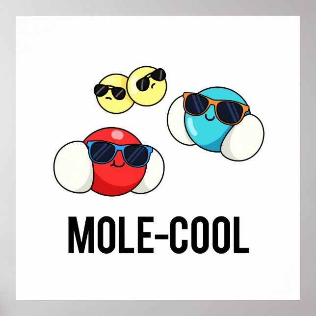 Mole-Cool Funny Molecule Pun  Poster (Front)