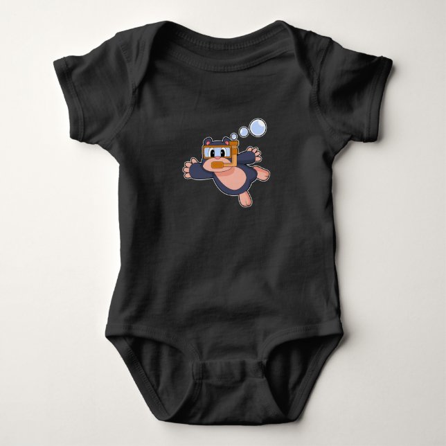 Mole Diver Snorkel Diving Baby Bodysuit (Front)