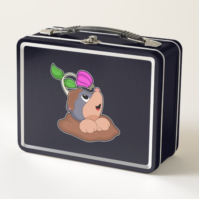 Mole Earth Flower Metal Lunch Box (Front)