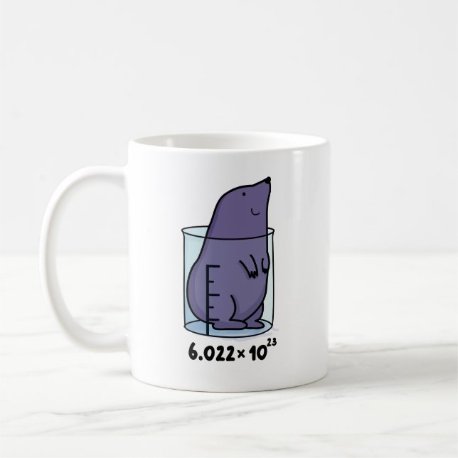 Mole Equation Cute Mole In A Beaker Pun Coffee Mug (Left)