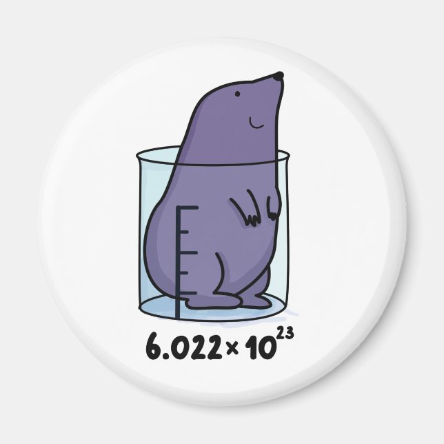 Mole Equation Cute Mole In A Beaker Pun Magnet (Front)