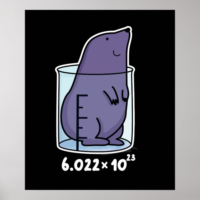Mole Equation Funny Mole In A Beaker Pun Dark BG Poster (Front)