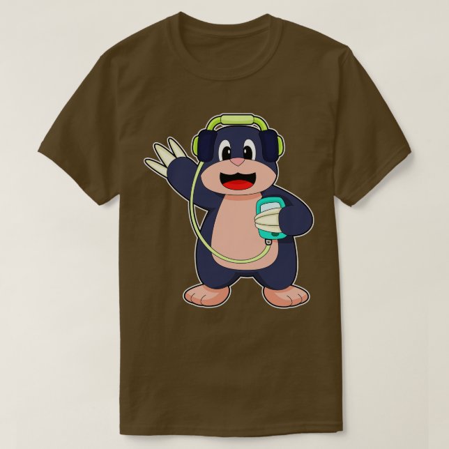 Mole Headphone Music T-Shirt (Design Front)