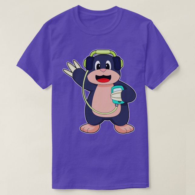 Mole Headphone Music T-Shirt (Design Front)