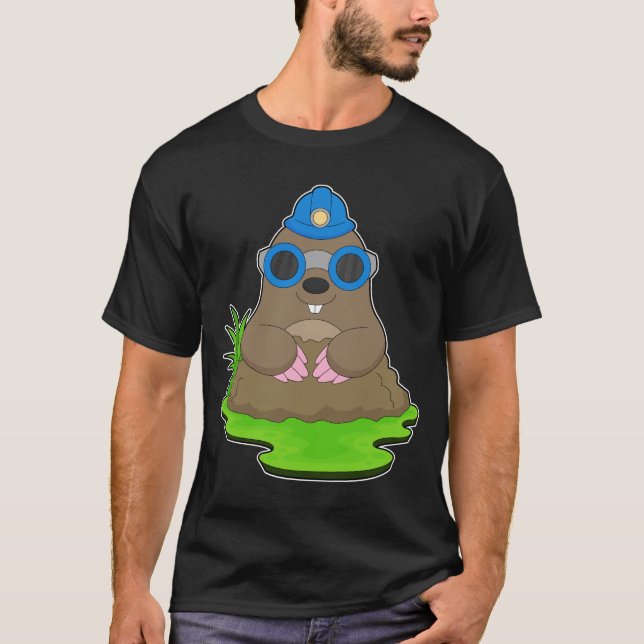 Mole Miner Mining helmet Mining T-Shirt (Front)