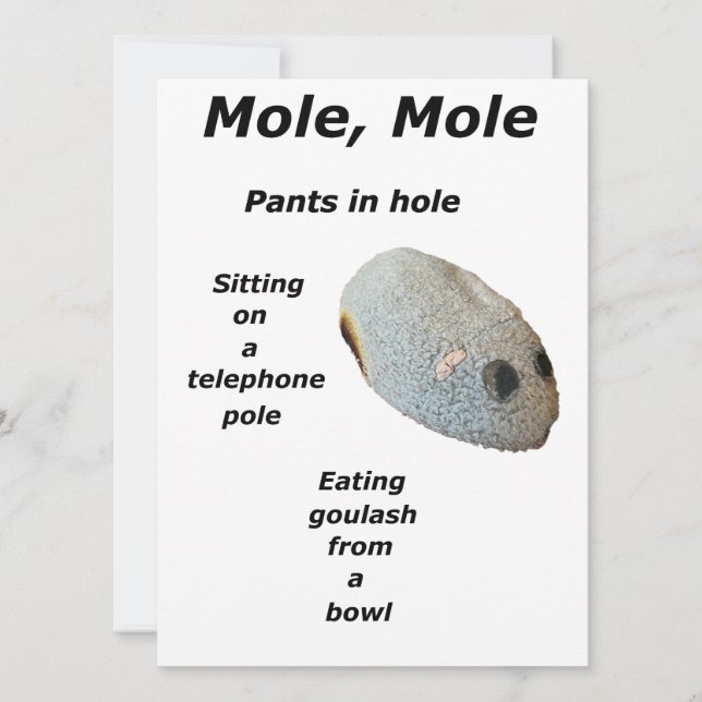 Mole, Mole Poster Holiday Card (Front)