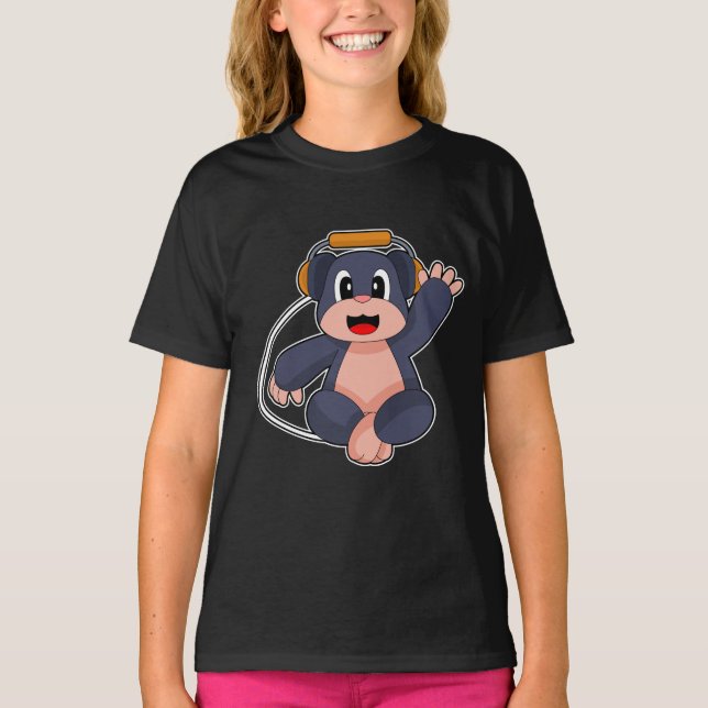 Mole Musician Headphone Music T-Shirt (Front)