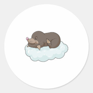 Mole on Clouds Classic Round Sticker