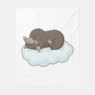 Mole on Clouds Fleece Blanket