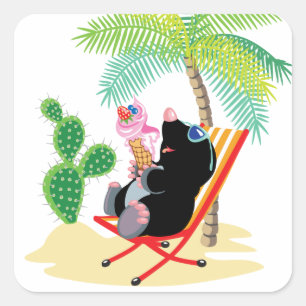 mole on the beach square sticker