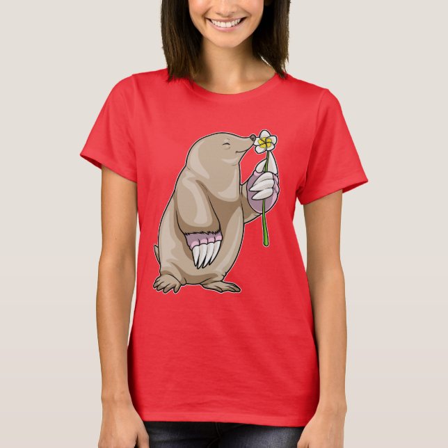 Mole Plumeria Flower T-Shirt (Front)