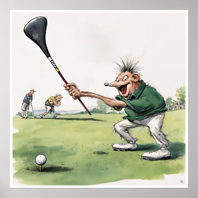 Mole Problems On The 15th - Golf Print (Front)