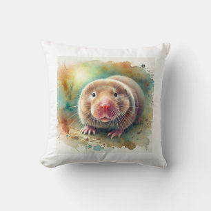 Mole Rat 100924AREF134 - Watercolor Cushion
