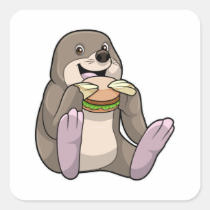 Mole Restaurant Burger Square Sticker