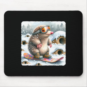 Mole Snowboarding With Goggles. Snowboard Snowboar Mouse Mat