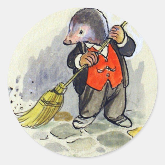 Mole - Spring Cleaning in the Wind in the Willows Classic Round Sticker (Front)